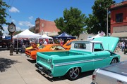 classic trucks with hoods open